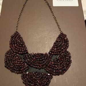 Women's Statement Necklace - Dark Red